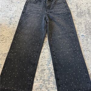Black Rhinestone Jeans
